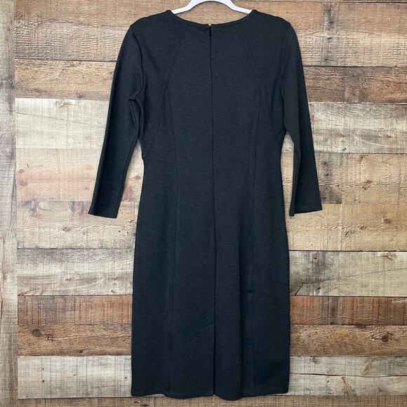 Armani Exchange Bodycon Cropped Sleeve Dress Charcoal Gray Size Medium NWT - Picture 6 of 9